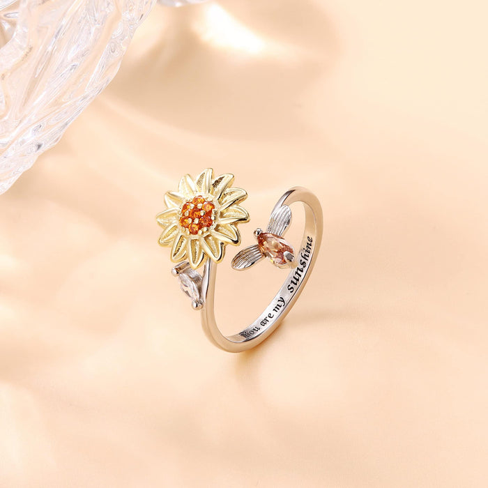Sunflower Spinner Anxiety Ring Rings customforher