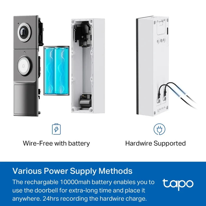 Tapo 2K Wired & Battery Video Doorbell | TAPO D235 from Tapo - DID Electrical