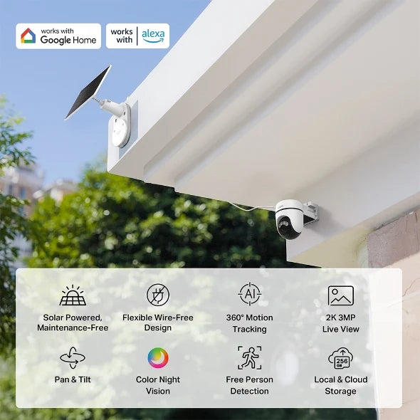 Tapo Solar-Powered Pan/Tilt Security Camera Kit | TAPOC610KIT