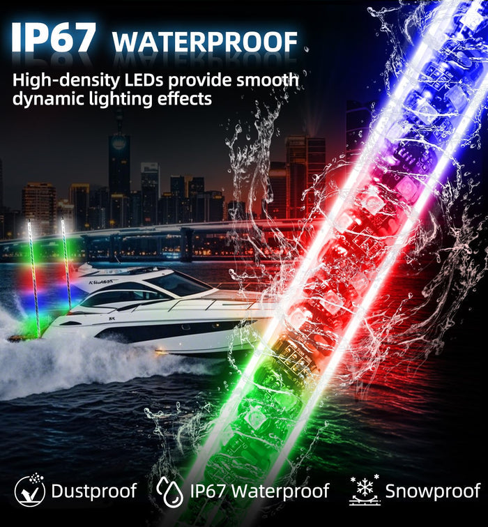 Tavaray RGB LED Boat Navigation Lights for Boats