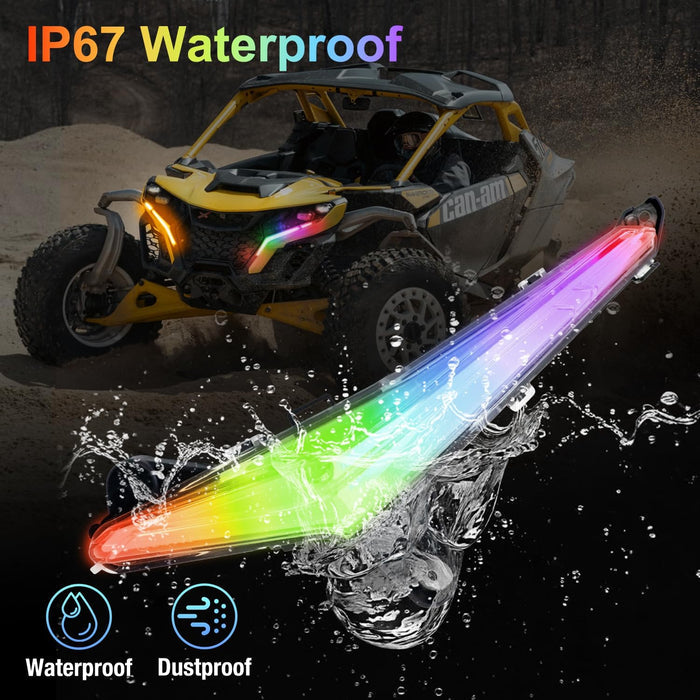 Tavaray RGB LED Fang Lights for Can-Am Maverick R 2024-2026 APP Control DRL Turn Signal Music Sync Kit