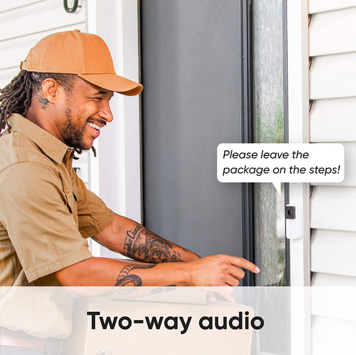 Two-way audio system for front porch security.