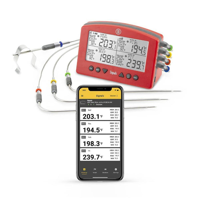 ThermoWorks Signals BBQ Alarm Thermometer with Wi-Fi and Bluetooth ThermoWorks Indigo Pool Patio BBQ