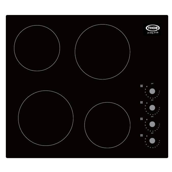 Thor 60CM 4 Zone Ceramic Hob - Black | T154MDMA from Thor - DID Electrical
