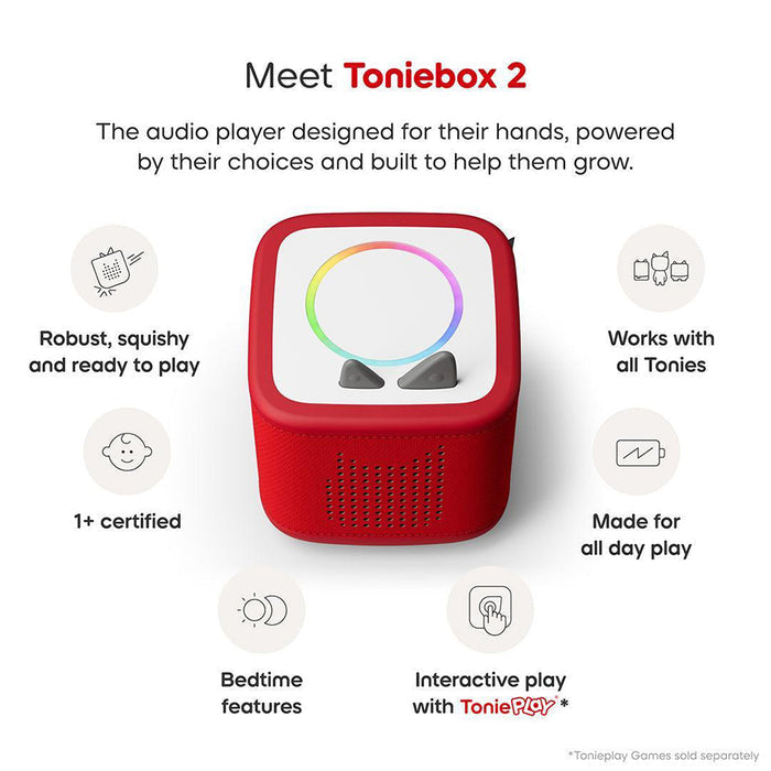 Tonies Toniebox 2 Starter Set with Creative Tonie Rubie - Sunset Red | 11002432 from Tonies - DID Electrical
