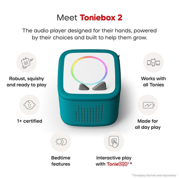 Tonies Toniebox 2 Starter Set with Creative Tonie Rubie - Tropical Teal | 11002730 from Tonies - DID Electrical