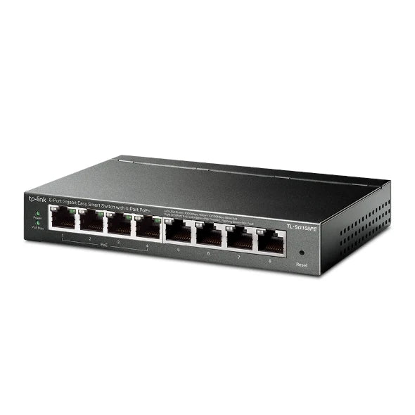 TP Link 8-Port Gigabit Easy Smart Switch with 4-Port PoE+ | TL-SG108PE
