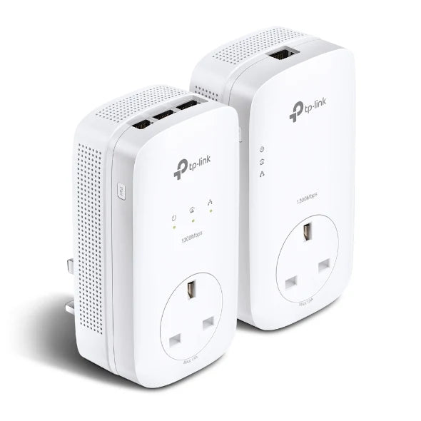 TP Link AV1300 3-Port Gigabit Passthrough Powerline Starter Kit | TL-PA8033PKIT