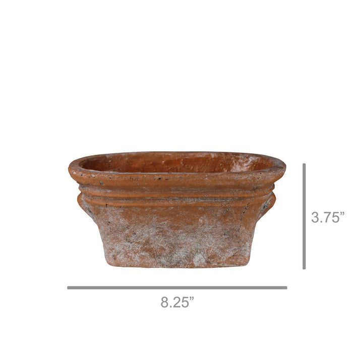 Tresco Rustic Oval Pot, Cement