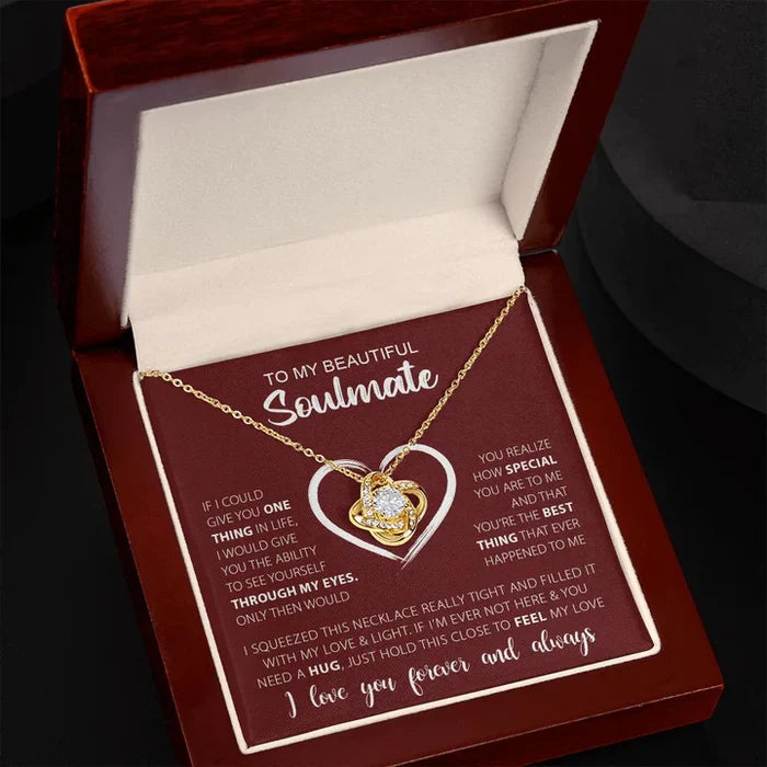 Valentine's day Gift To My Beautiful Soulmate- Love Knot Necklace Gifts For Lover