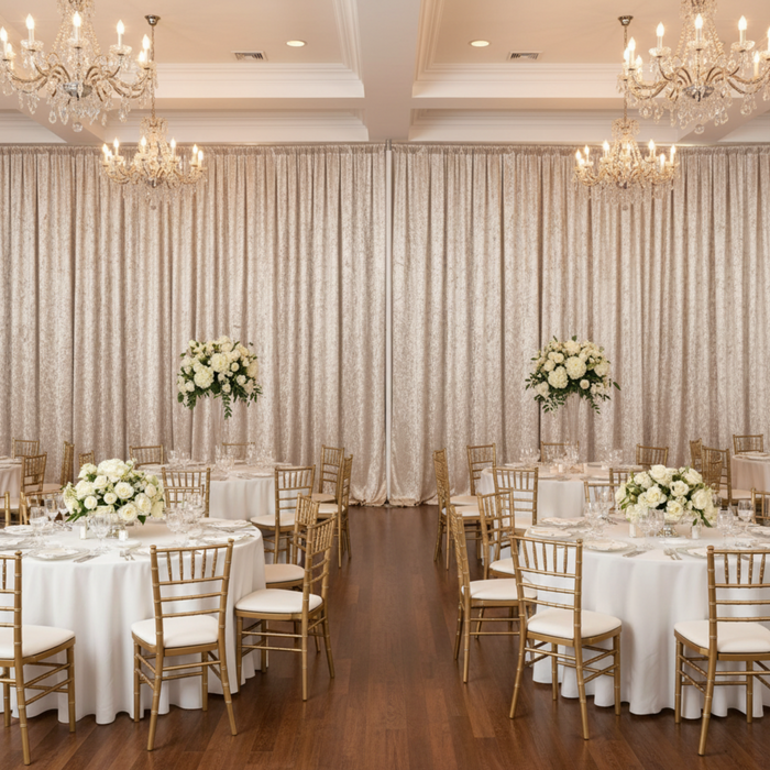 Beige Velvet Drape – Indoor 10ft