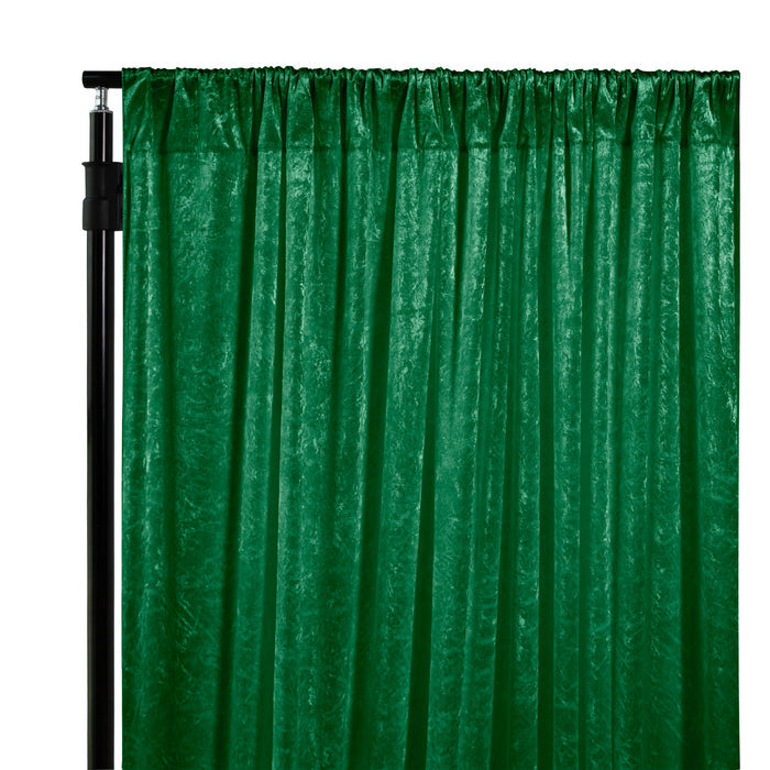 Velvet 12ft H x 52" W Drape/Backdrop Curtain Panel - Forest Green