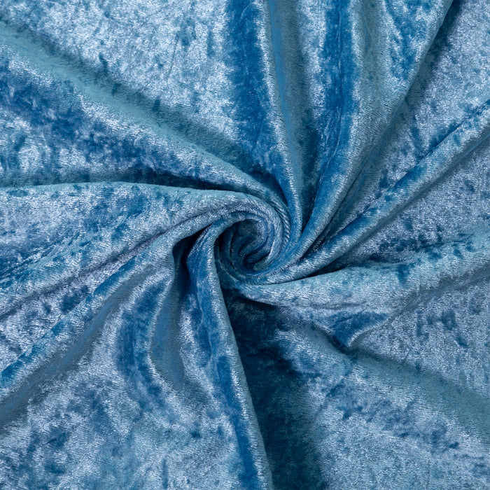 Velvet 12ft H x 52" W Drape/Backdrop Curtain Panel - Steele Blue