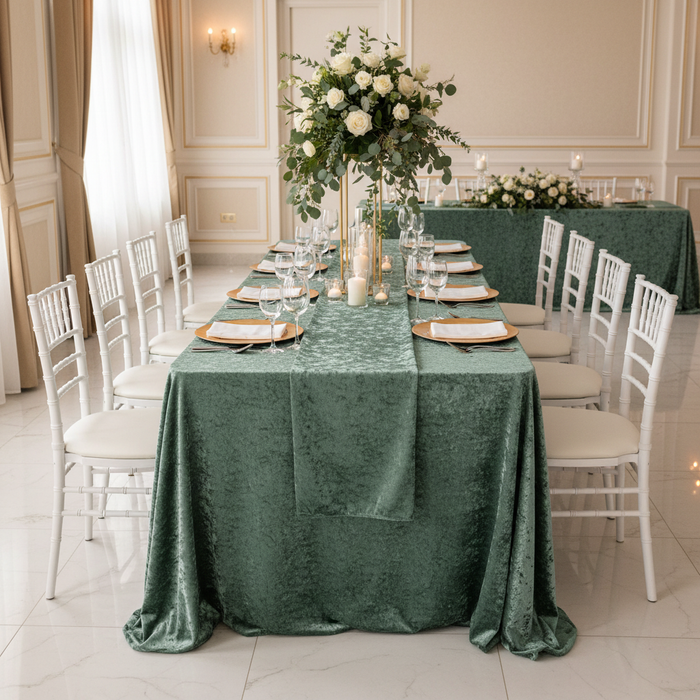 Velvet 90"x156" Rectangular Tablecloth - Eucalyptus.