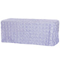 Wedding Rosette Satin 90"x132" rectangular Tablecloth - Lavender - CV Linens
