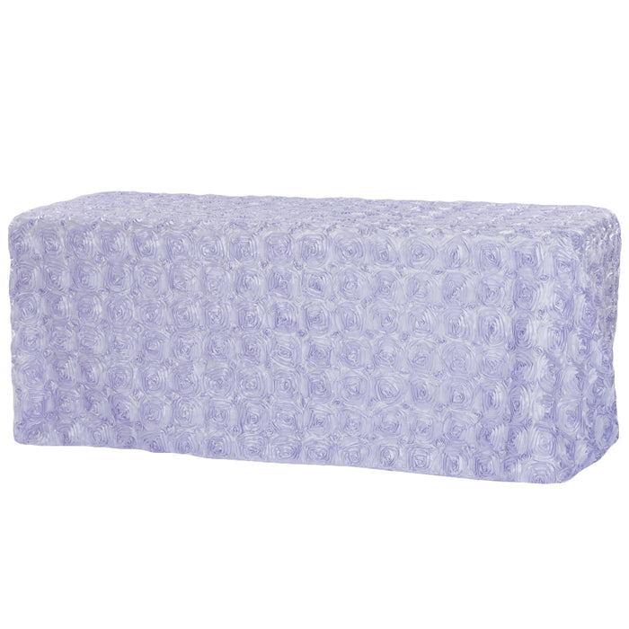 Wedding Rosette Satin 90"x132" rectangular Tablecloth - Lavender - CV Linens