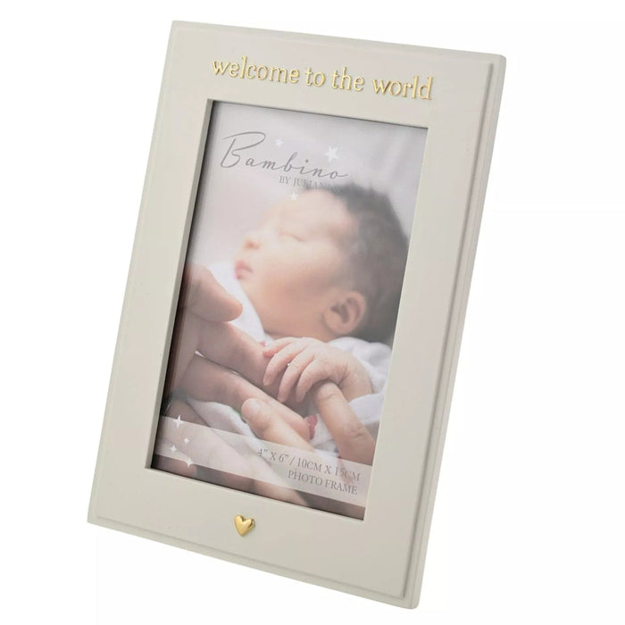 'Welcome to the World' Cream & Gold Photo Frame- 4x6" Accessories