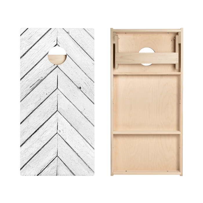 White Angled Wood Panels Star Cornhole Boards, - American Cornhole Association