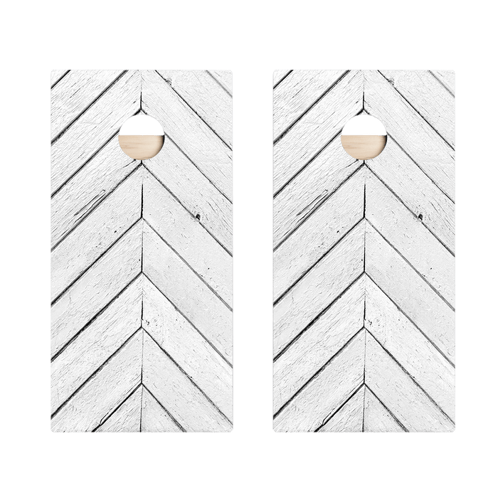 White Angled Wood Panels Star Cornhole Boards, - American Cornhole Association