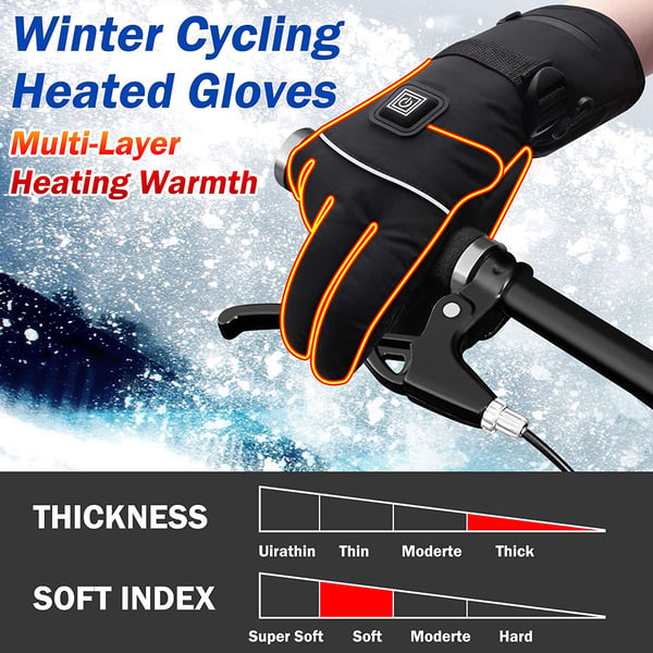 Winter Electric Heated Gloves Thermal Hand Warmers With Touch Screen
