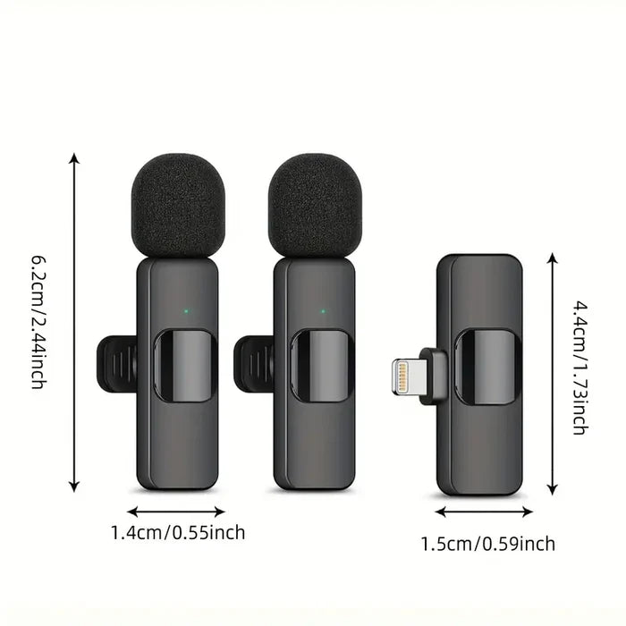 Wireless Lavalier Clip-On Microphone - USB-C Rechargeable
