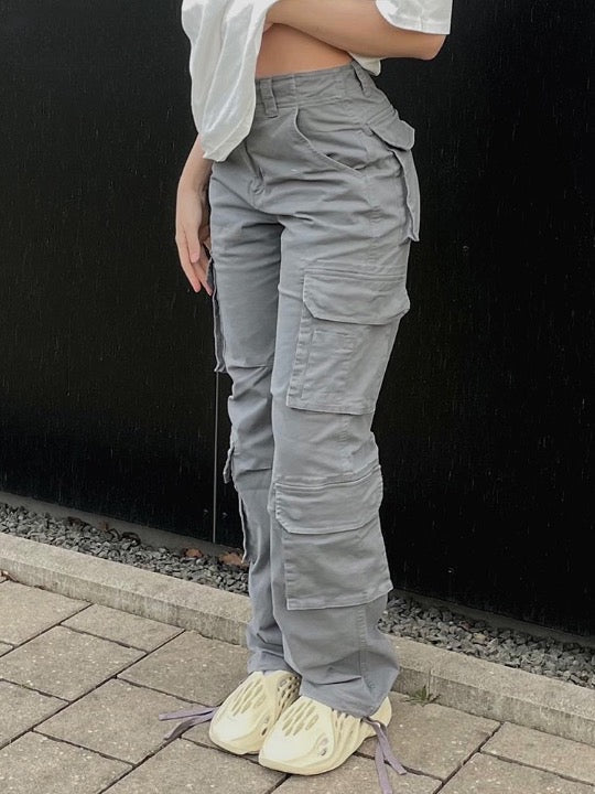 Women's Grey Cargo Pants