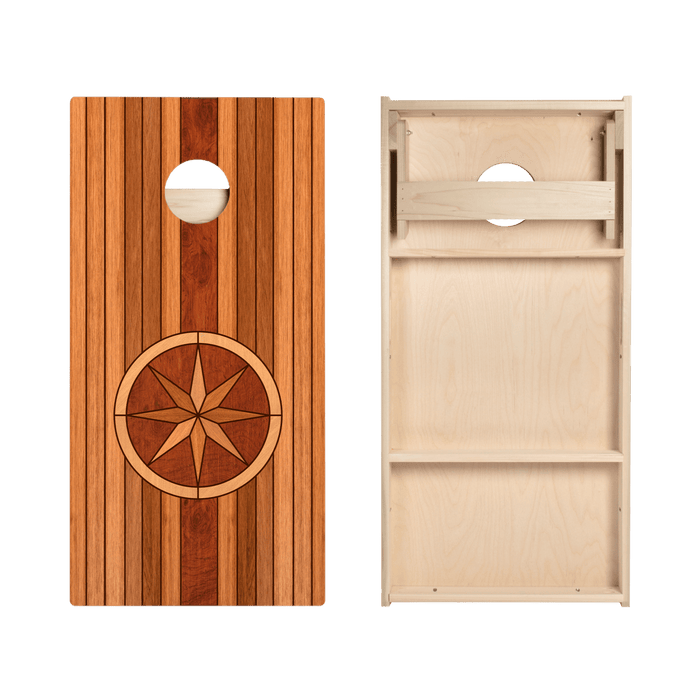 Wood Panel Compass Star Cornhole Boards, - American Cornhole Association