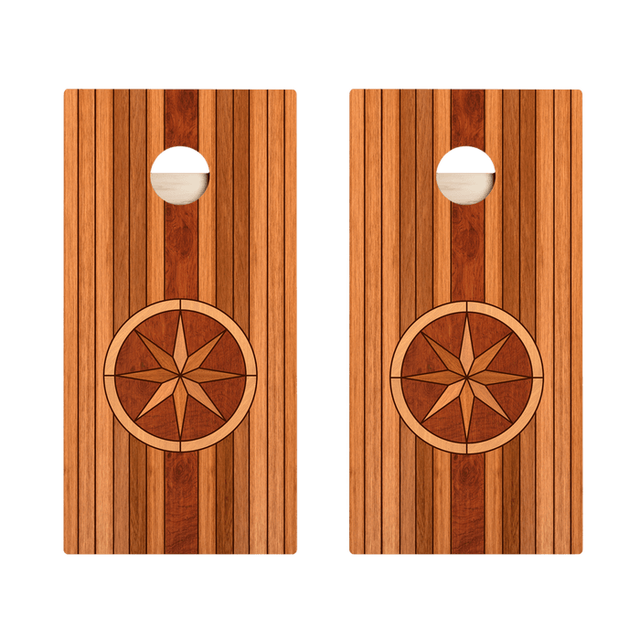 Wood Panel Compass Star Cornhole Boards, - American Cornhole Association