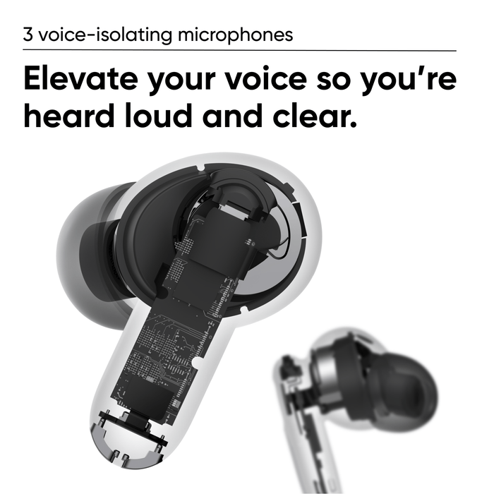 Wyze Buds Pro elevates your voice so you're heard loud and clear.