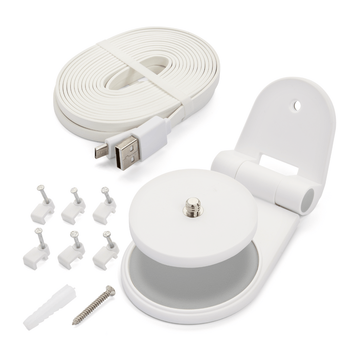A white camera mounting kit.