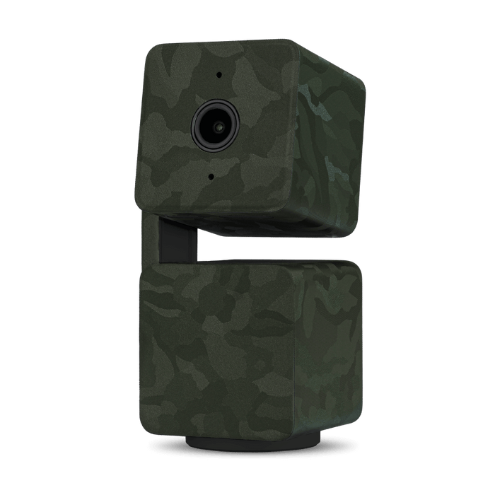 Camo Wyze Cam Pan v3 Skins by dBrand (Skin Only) - A green camo vinyl skin for the Wyze Cam Pan v3.