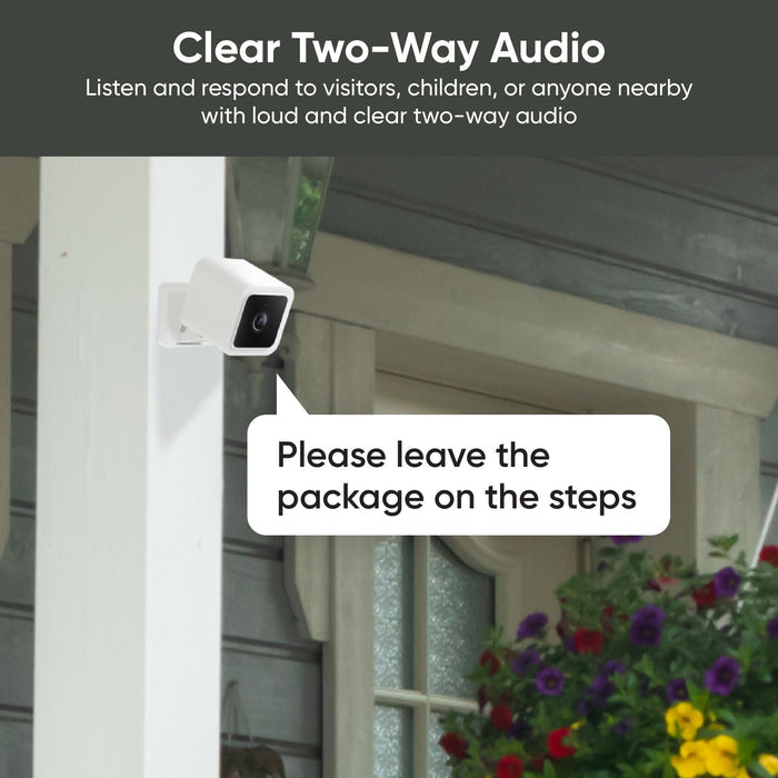 Wyze Cam v3 - White /- Award-winning wired smart camera with illuminating Color Night Vision and new outdoor-friendly IP65.