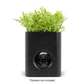 A black vase with a camera not included.