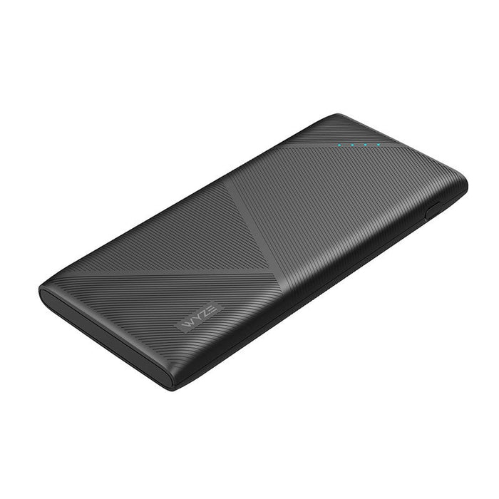 A black and grey car with a power bank.
