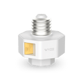 A white lamp socket with a gold plug.