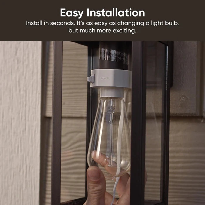 Wyze Lamp Socket v2 - Easy installation. Installs in seconds, it's as easy as changing a light bulb, but much smarter.