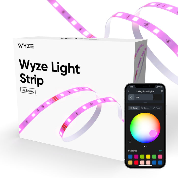 Colorful LED strip lighting for home decoration.