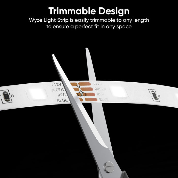 Wyze Light Strip is easily trimmable to ensure a perfect fit in any space.