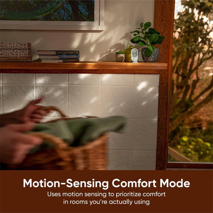Wyze Room Sensor - Motion-sensing comfort mode uses motion sensing to prioritize comfort in rooms you're actually using.