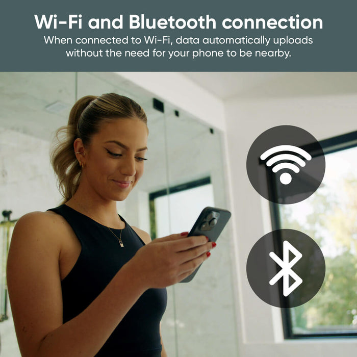 Wyze Scale Ultra measures 13 body composition metrics and displays your weight, BMI, and body fat percentage.