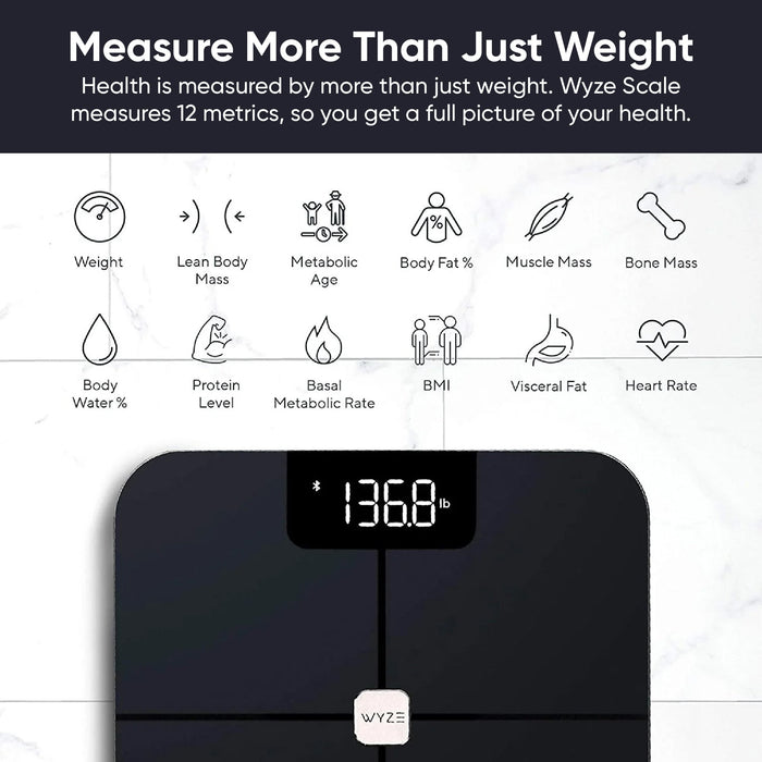 Wyze Scale tracks 12 essential body metrics and helps you monitor your health with precision.