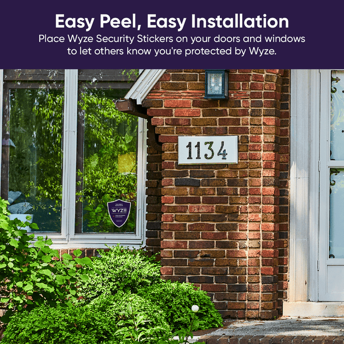 Easy Peel, Easy Installation: Place Wyze Security Stickers on Your Doors and Windows to Let Others Know You're Protected.