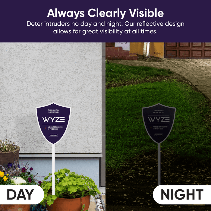 Wyze Security Yard Sign - Deter potential intruders in style with a tough aluminum Wyze security yard sign.