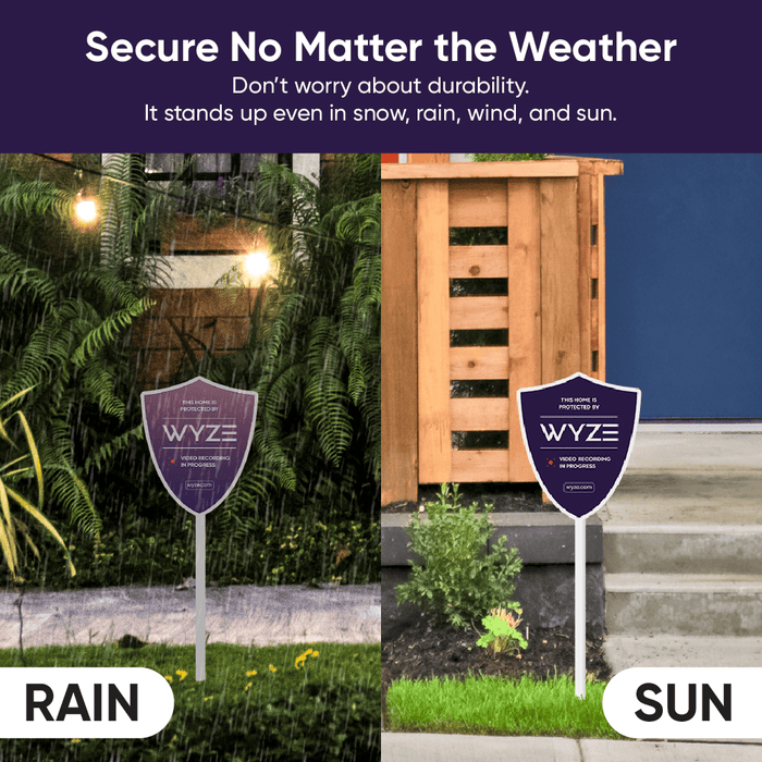 Wyze Security Yard Sign - This sign is designed to deter potential intruders in a stylish manner.