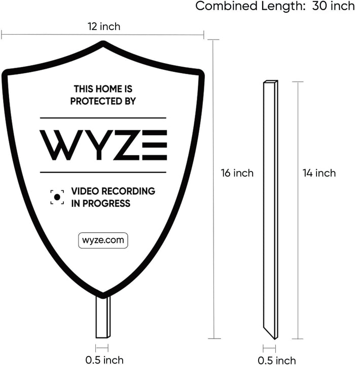 A yard sign that says Wyze Security.