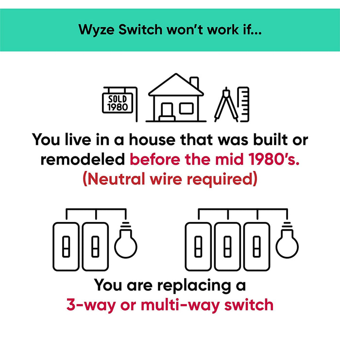 A black and white image of a Wyze Switch.