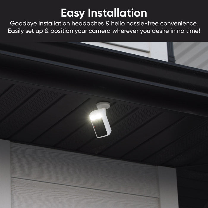 A camera mount with a longer neck for versatile mounting applications such as the ceiling or wall.