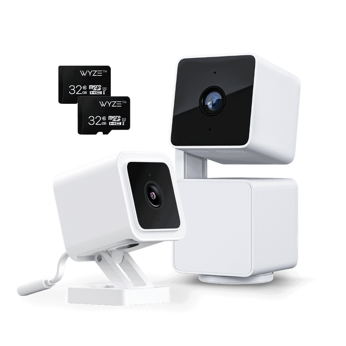 Wyze v3 Bundle - 2 x 32GB MicroSD cards - 1080p cameras - great for home, apartment, and office monitoring.