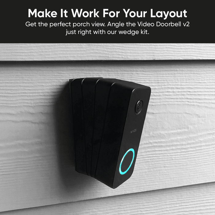 The Wyze Video Doorbell v2 Wedge Kit is designed to provide the perfect angle for every porch layout.