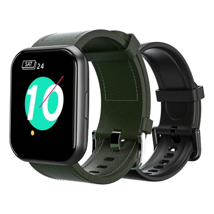 Midnight Black / Forest Green Leather